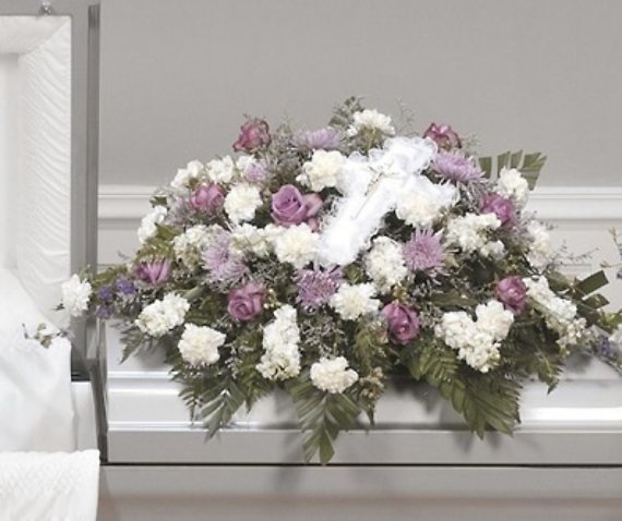 Lavender Tribute Casket Spray